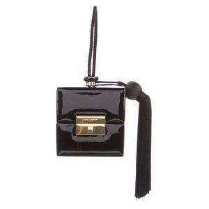 Saint Laurent Black Patent Jerry Box Bag Wristlet